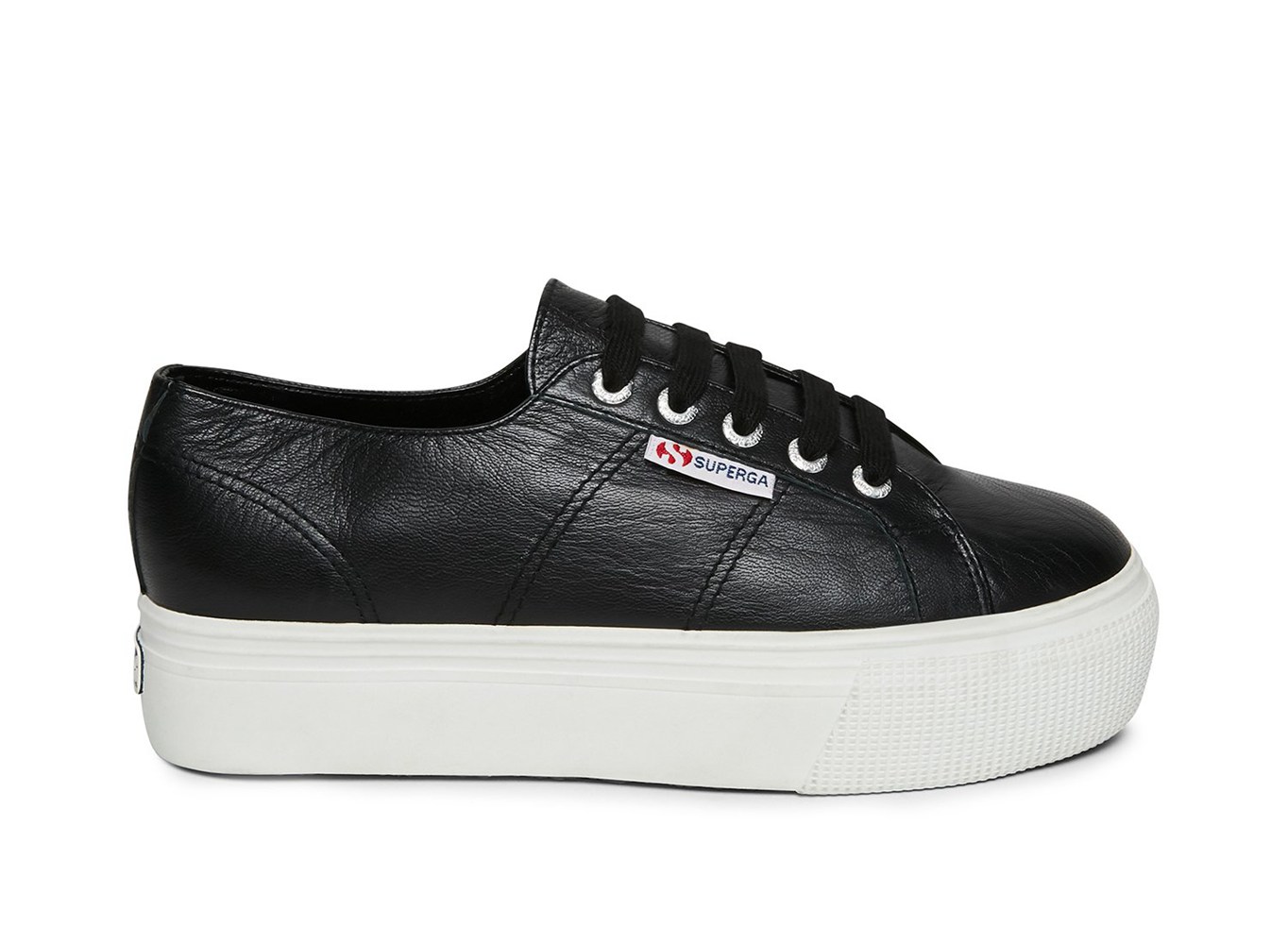 Superga Plataforma Mujer Negras - 2790 Nappa Cuero - 951847LEA